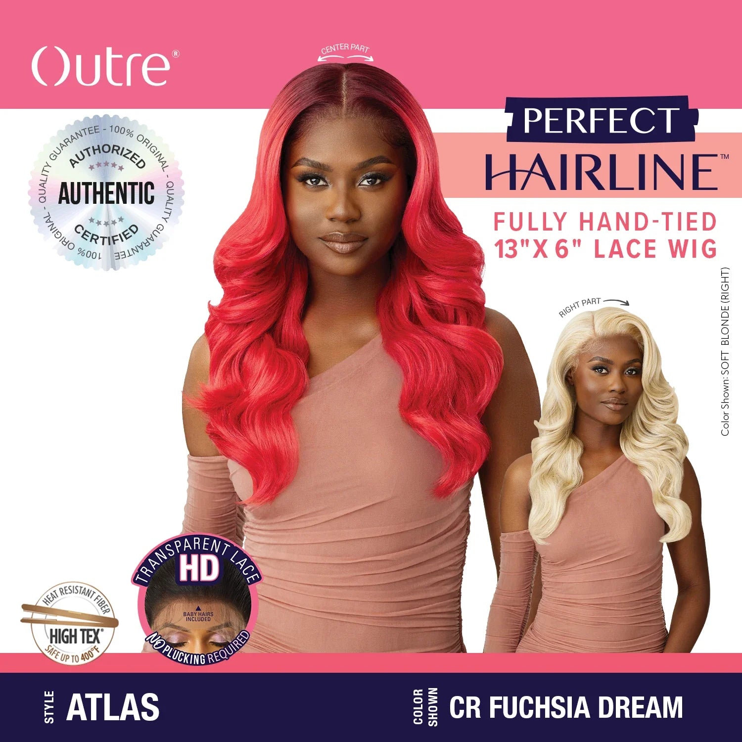 Outre Perfect Hairline Glueless Fully Hand-Tied 13X6 Lace Wig Atlas – Long Body Wave. Pre-Plucked, Natural Look