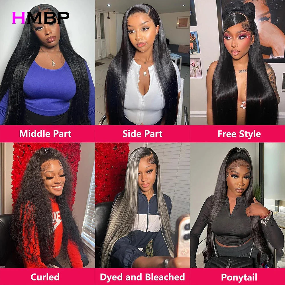 Glueless Wigs Human Hair 30 34Inch Straight 13x4/13x6 HD Lace Frontal Wigs Brazilian Preplucked Lace Front Human Hair Wig HMBP