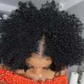 200% Density Afro Kinky Curly Human Hair V Part Wig for Africa-American Women V Part Wig Easy Install Machine Made SewIn Wig